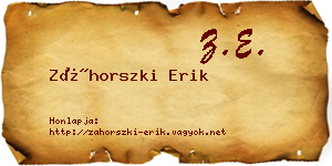 Záhorszki Erik névjegykártya